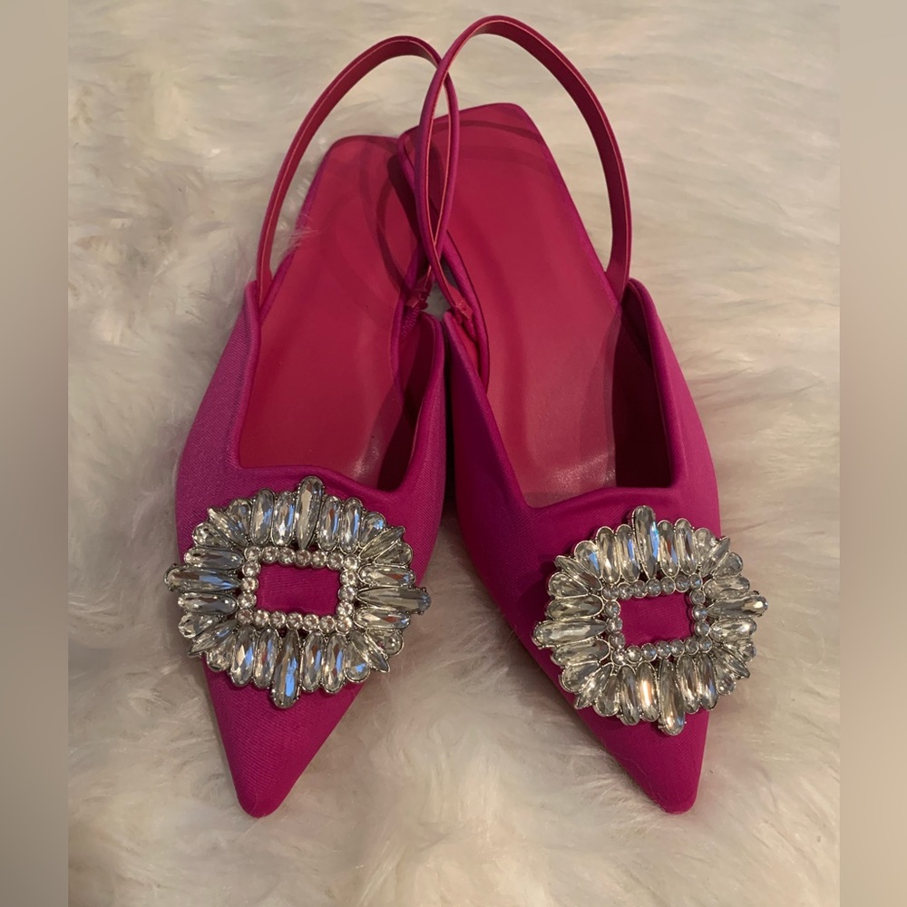 NWOT Pink Rhinestone Slides